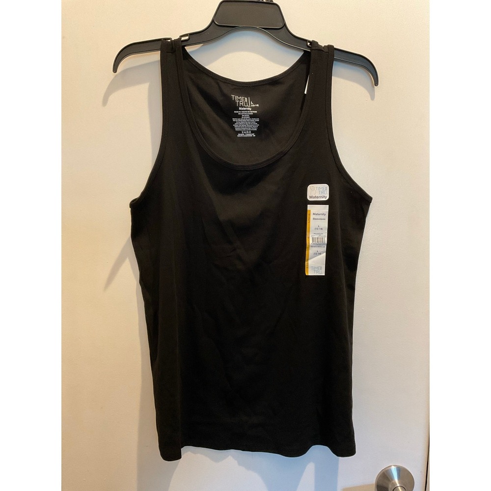 Time and Tru Women's Maternity Non Shirred Tank Top, Size L